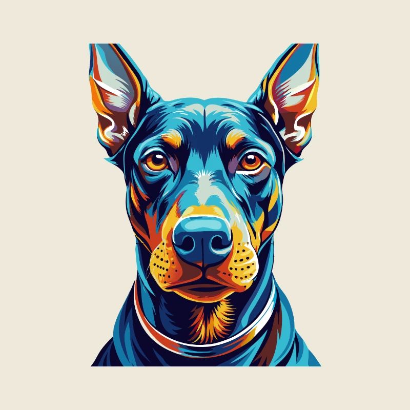 Dobermann Pinscher Hunderasse Karikatur Kawaii