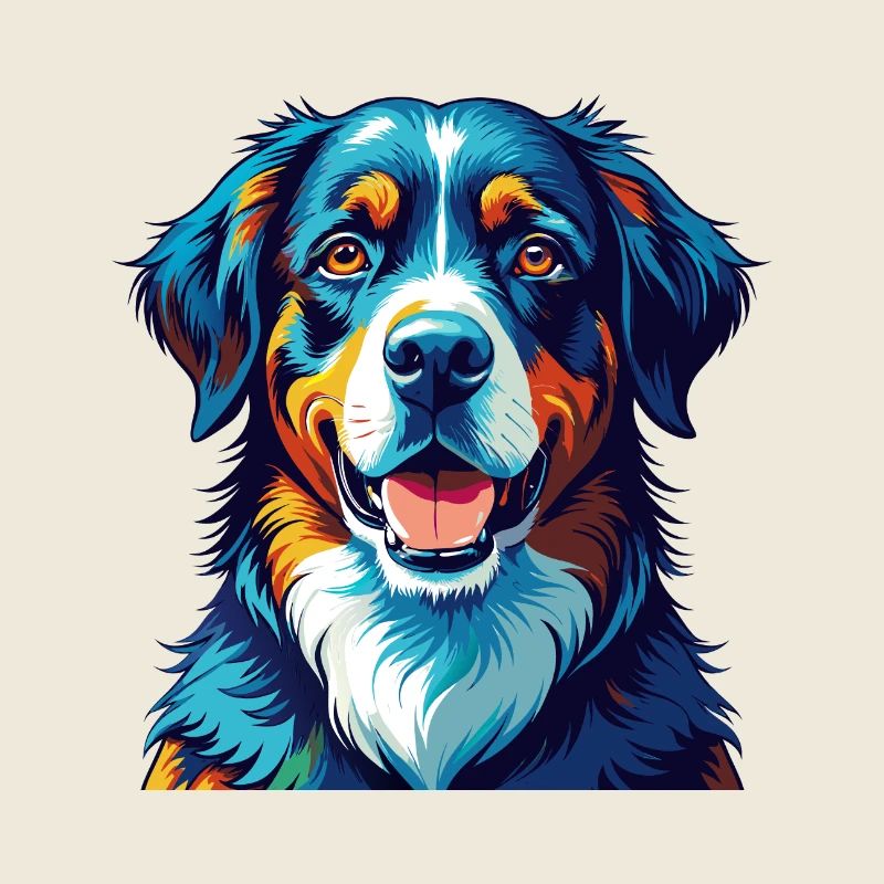 Entlebucher Mountain Dog Breed Cartoon Kawaii