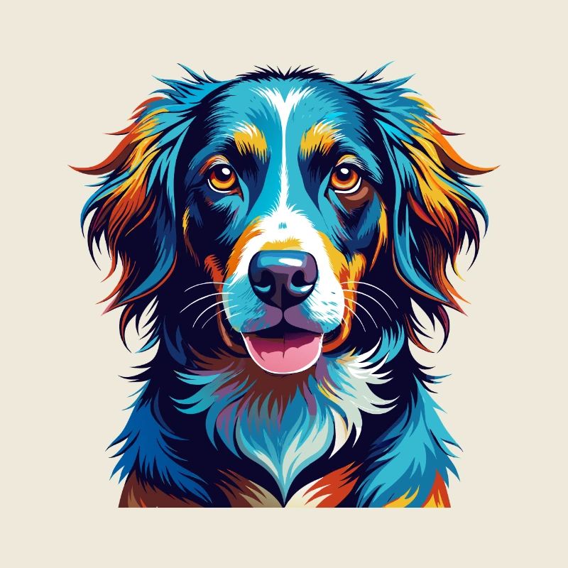 Frison Chien D’arrêt Race Coloré Dessin Animé Kawaii