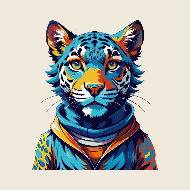 Leopard Cur Hunderasse Bunte Karikatur Kawaii