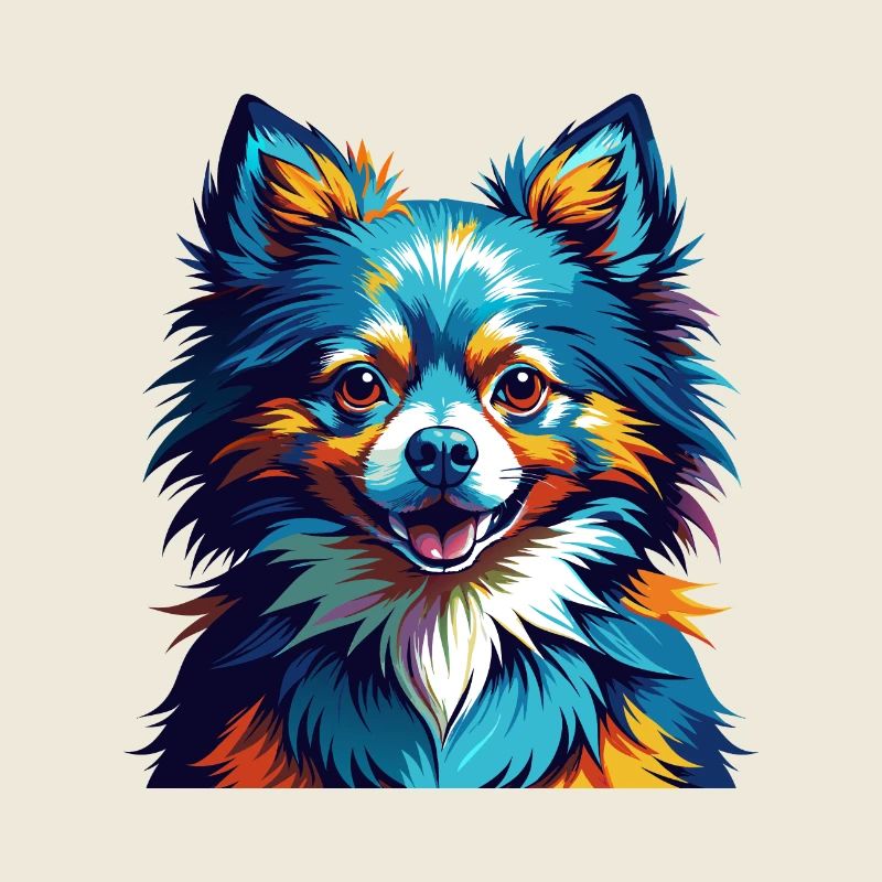 Spitz de Poméranie Race de chien Dessin animé coloré Kawaii