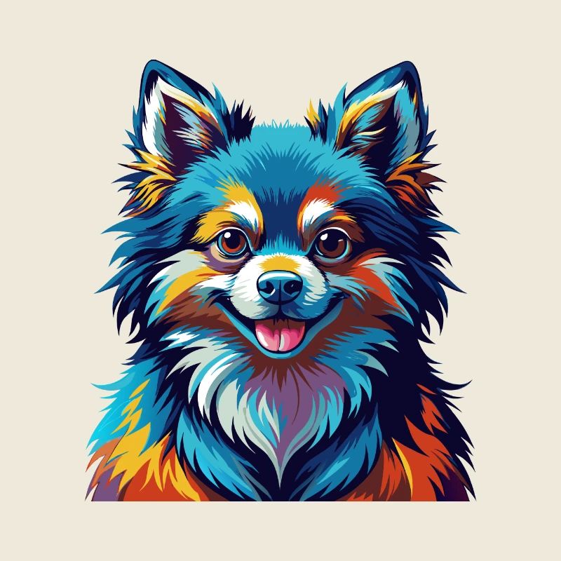 Spielzeug Deutscher Spitz Hund Rasse Bunte Karikatur Kawaii
