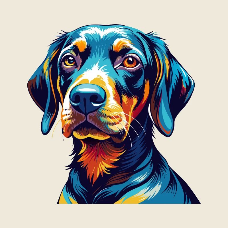 Plott Hound Hund Rasse Bunte Karikatur Kawaii