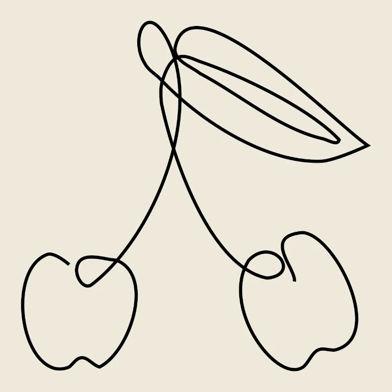 LINE ART KIRSCHE KIRSCHEN SOMMER FRÜCHTE