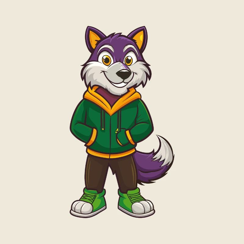 Arctic Wolf Funny Kawaii Cartoon Character Clipart