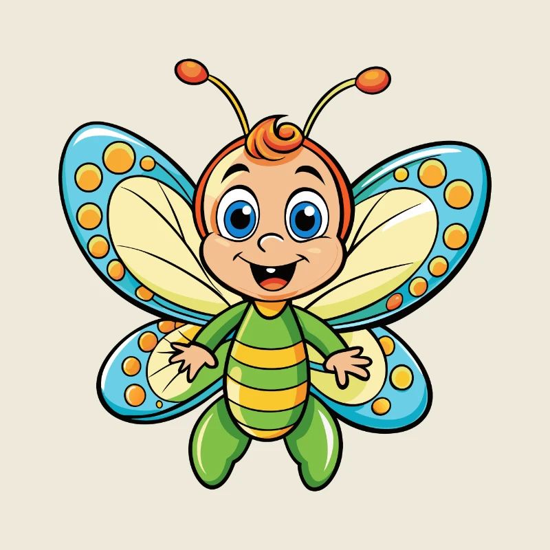 papillon mignon personnage de dessin animé Kawaii Clipart