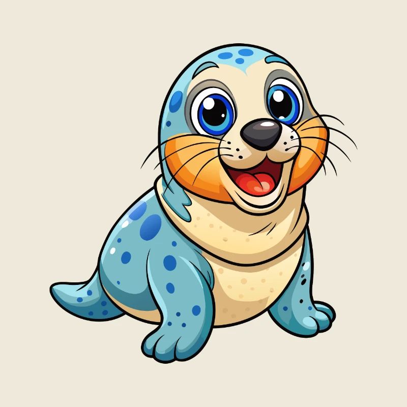 phoque mignon personnage de dessin animé Kawaii Clipart