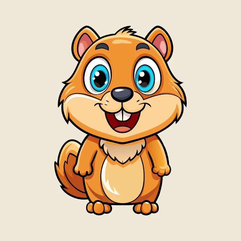 Gopher Mignon Personnage De Dessin Animé Kawaii Clipart