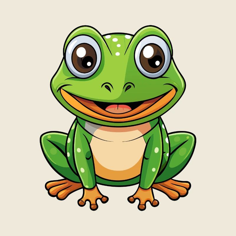 Frog Cute Cartoon Character Kawaii Clipart