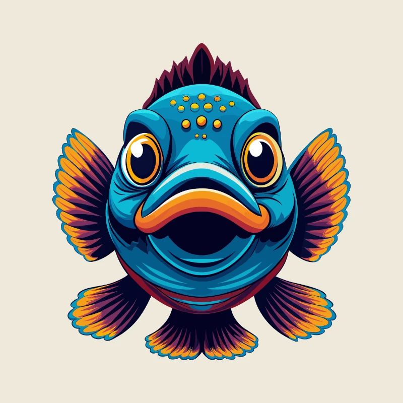 Fisch Bunte Kawaii Cartoon Figur Clipart