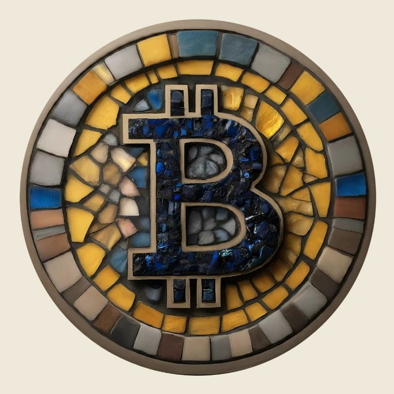 Bitcoin in mosaic style