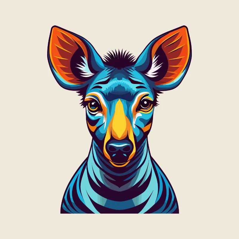 Okapi Bunte Kawaii Cartoon Figur Clipart