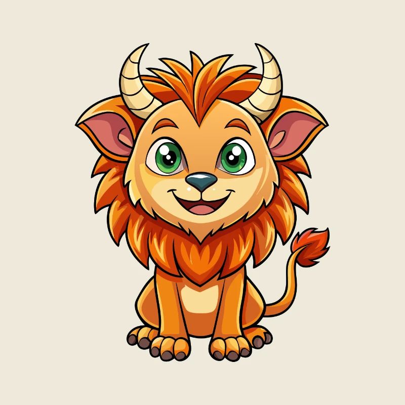 Manticore Cute Cartoon Character Kawaii Clipart