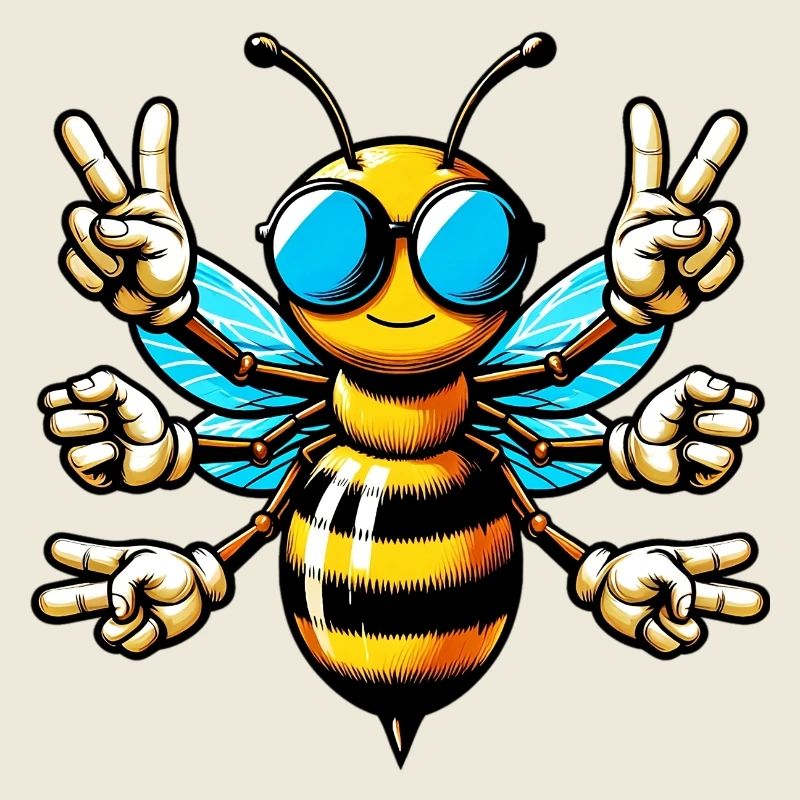Abeille avec des lunettes de soleil