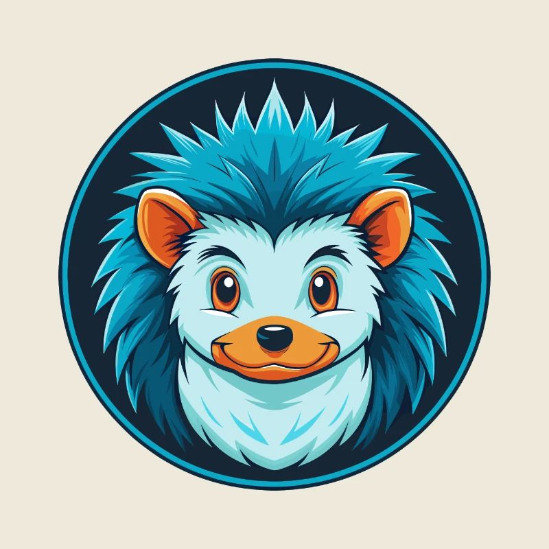hérisson mignon Kawaii dessin animé animal animal de compagnie logo