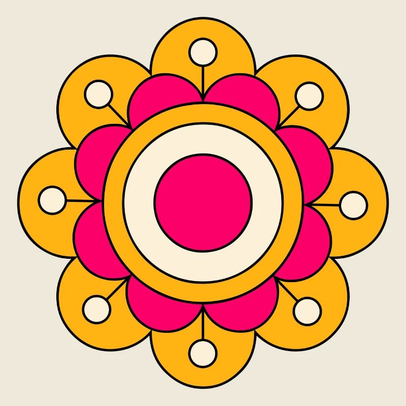 Cute And Colorful Funky Flower