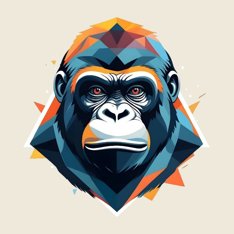 Gorille géométrique vibrant