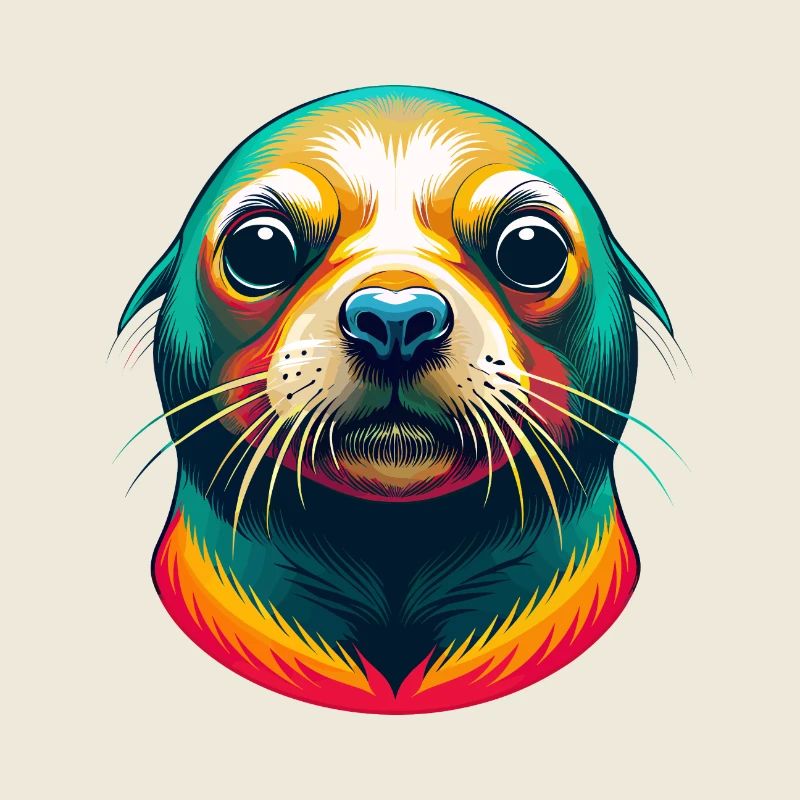 phoque mignon kawaii dessin animé clipart visage d’animal