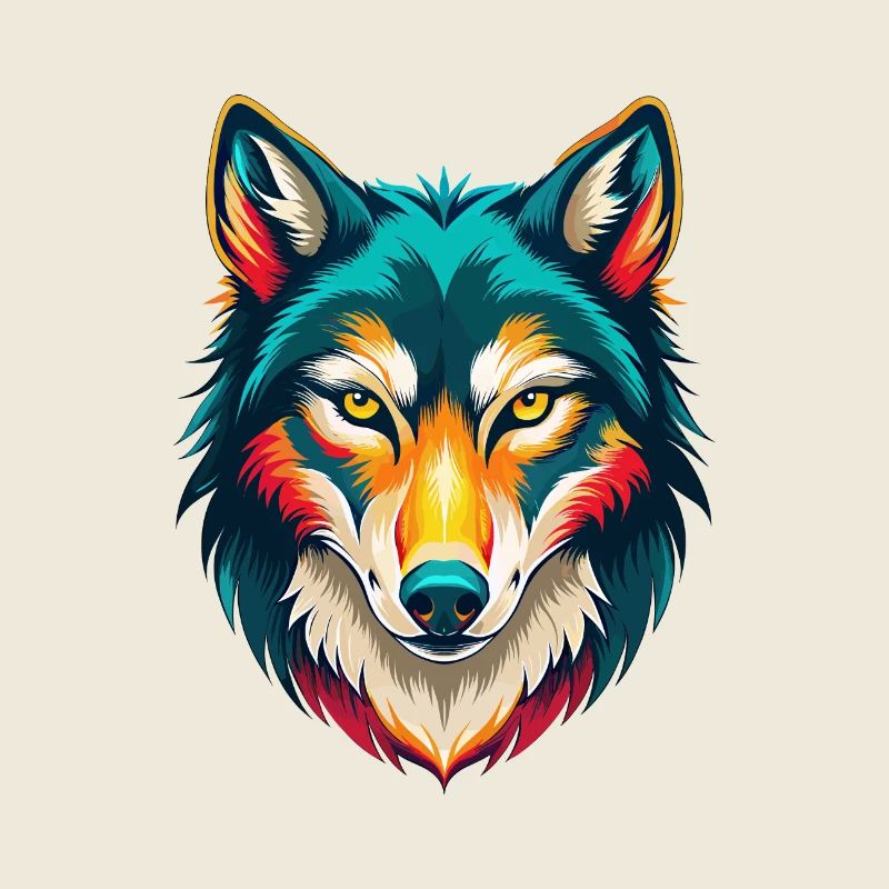 loup mignon kawaii dessin animé clipart visage d’animal