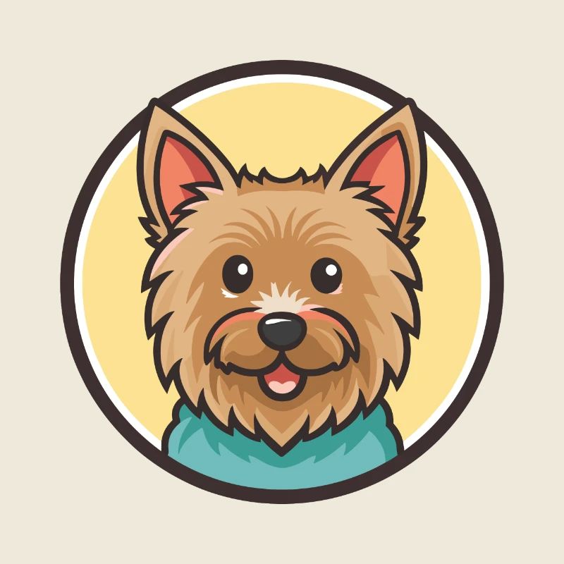 Dessin animé kawaii de race de chien terrier australien
