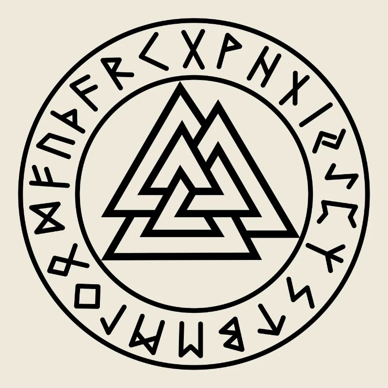 Valknut schwarzer Runenkreis