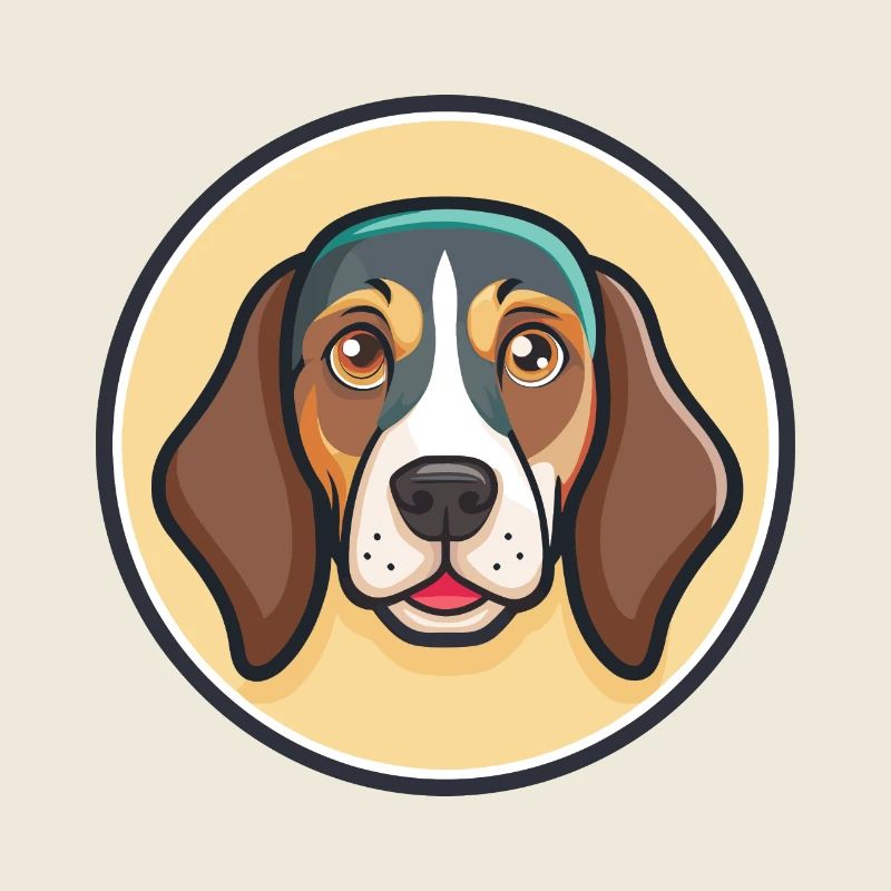 Chien de chasse tricolore serbe, dessin animé kawaii