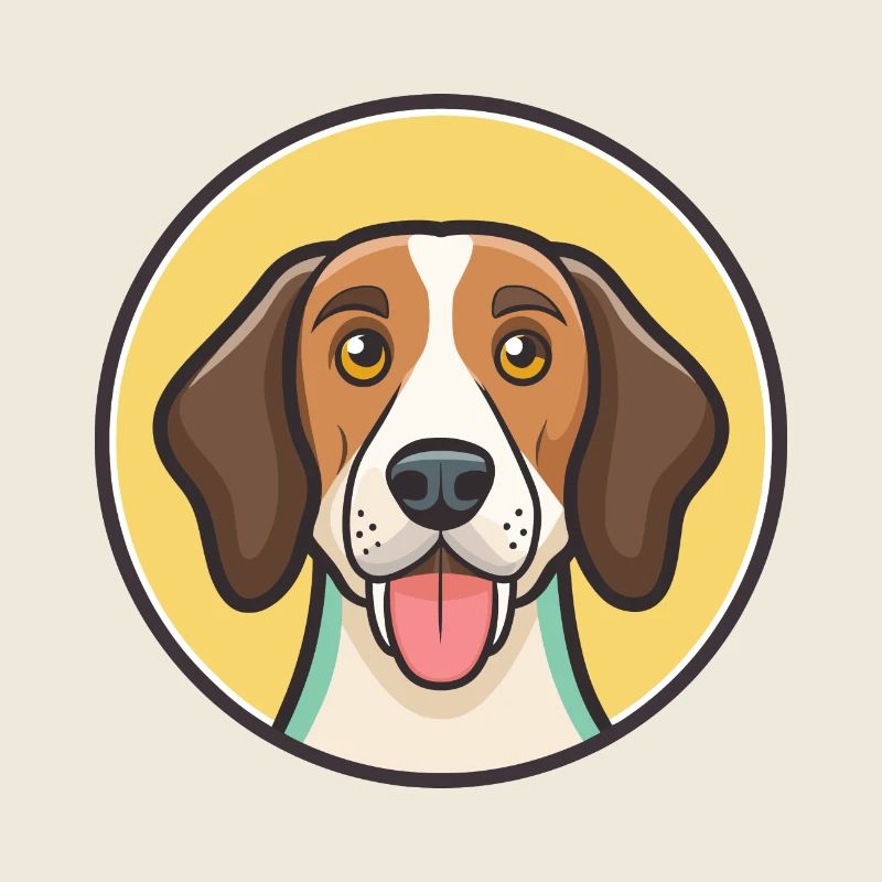 Treeing Walker Coonhound Chien Race Dessin animé Kawaii