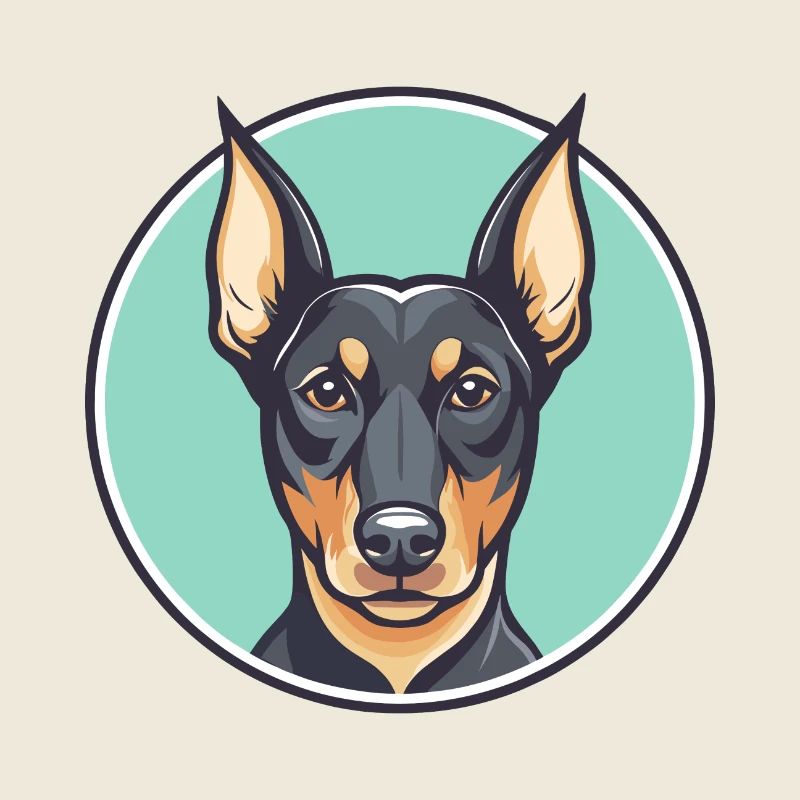 Manchester Terrier Hunderasse Karikatur Kawaii