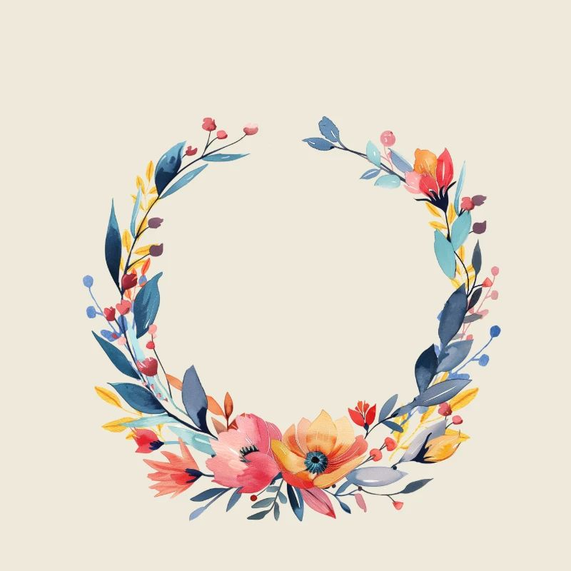 Coloré, couronne de fleurs, personnalisable