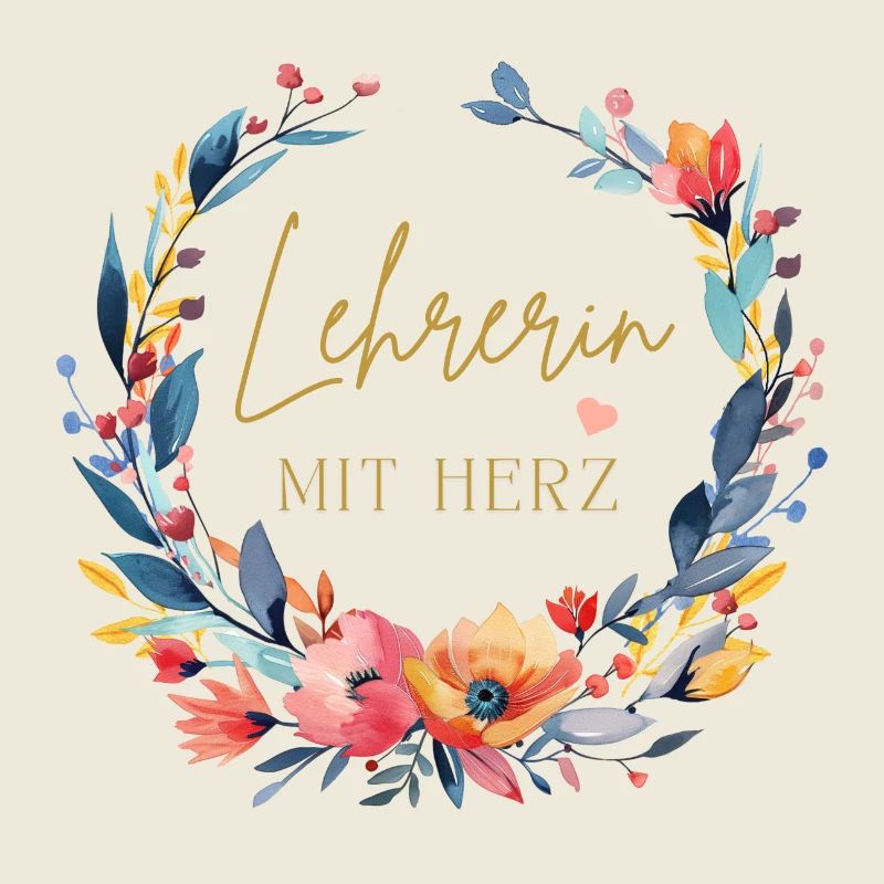 Lehrerin mit Herz! Blumen, personalisierbar