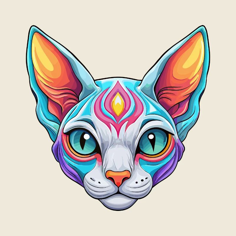 Devon Rex Chat Race Dessin animé Kawaii Animal Pet
