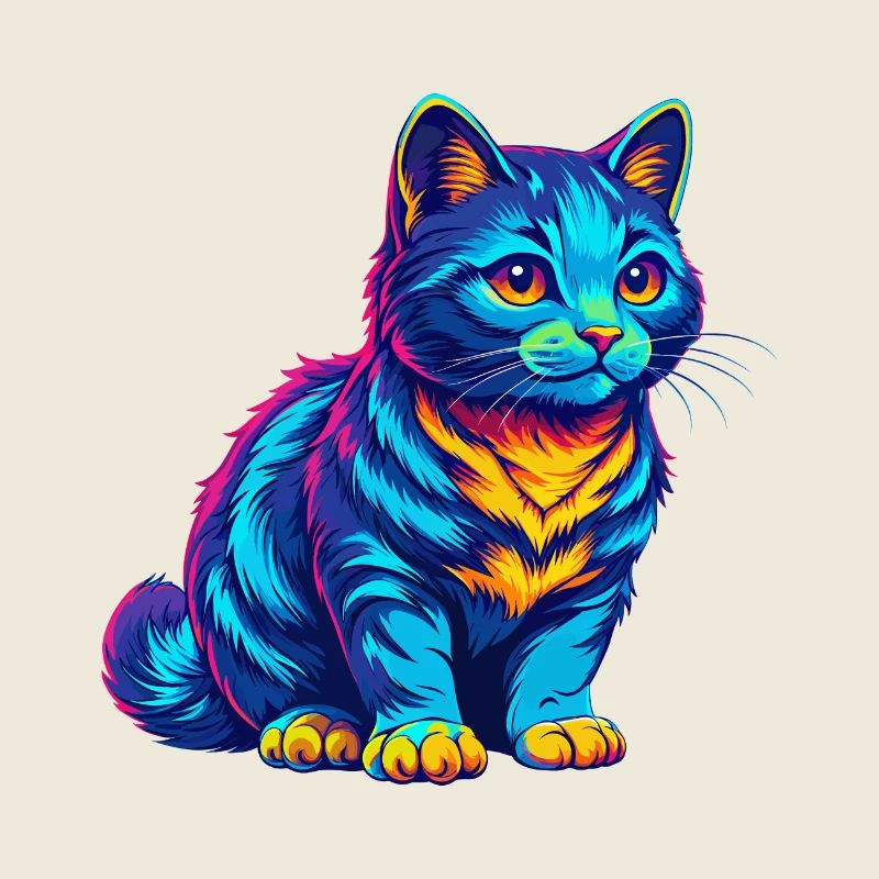 Chat égéen, dessin animé, animal de compagnie kawaii