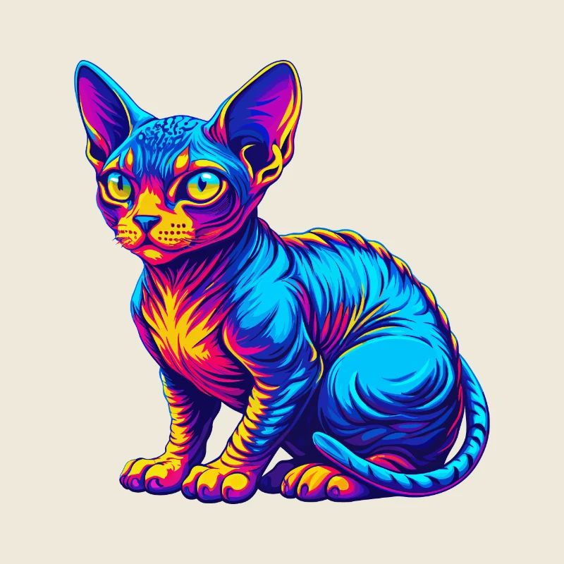 Red Devon Rex Cat Breed Cartoon Kawaii Animal Pet