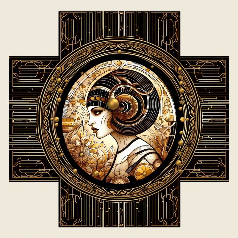 Goldene Art Nouveau Sternzeichen Widder