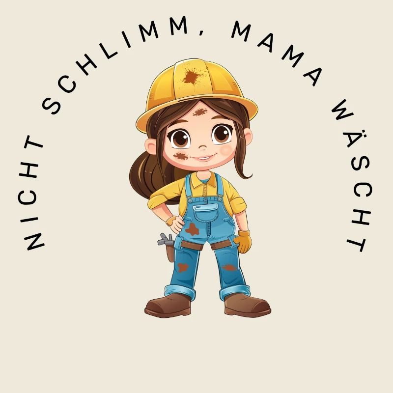 Nicht schlimm, Mama wäscht (Bauarbeiterin)