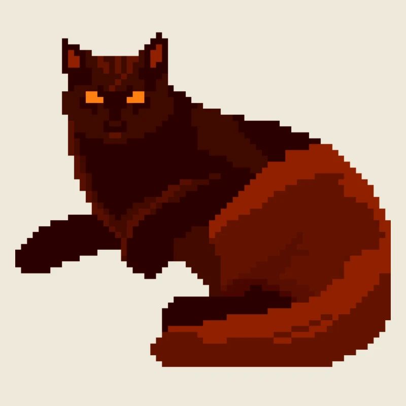 Art Pixel du Chat Nuit Rouge