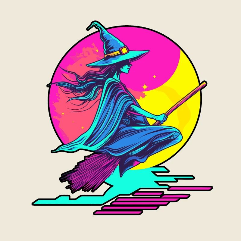 Hexe Hexen Halloween 90s Vaporwave