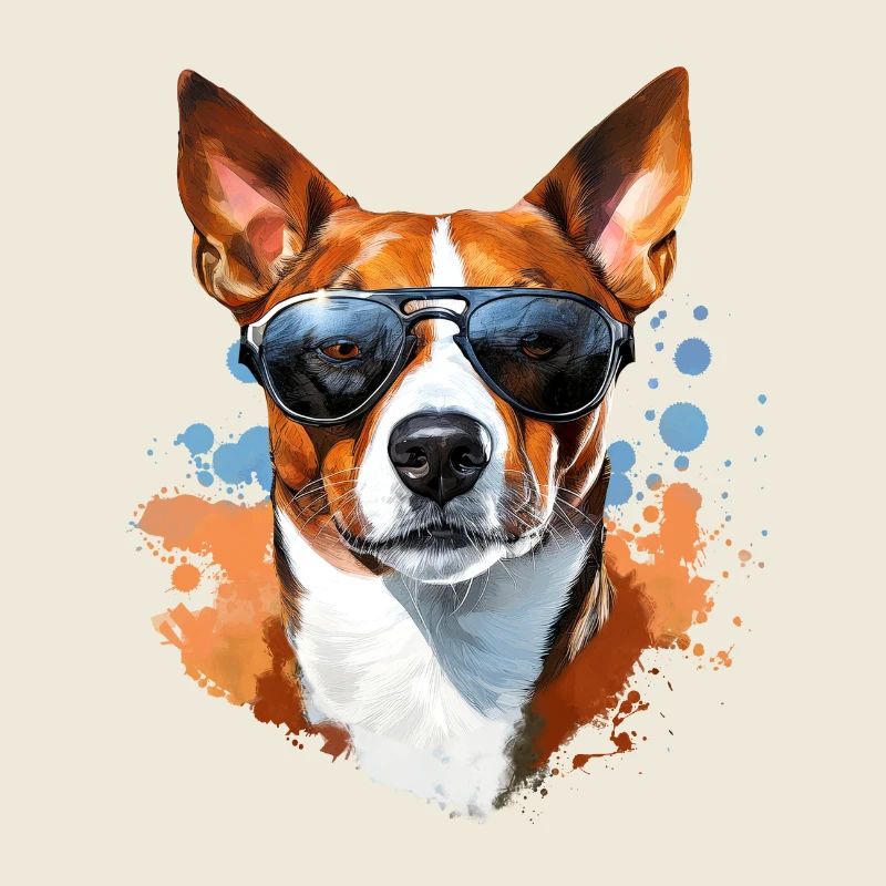 Basenji mit Sonnenbrille