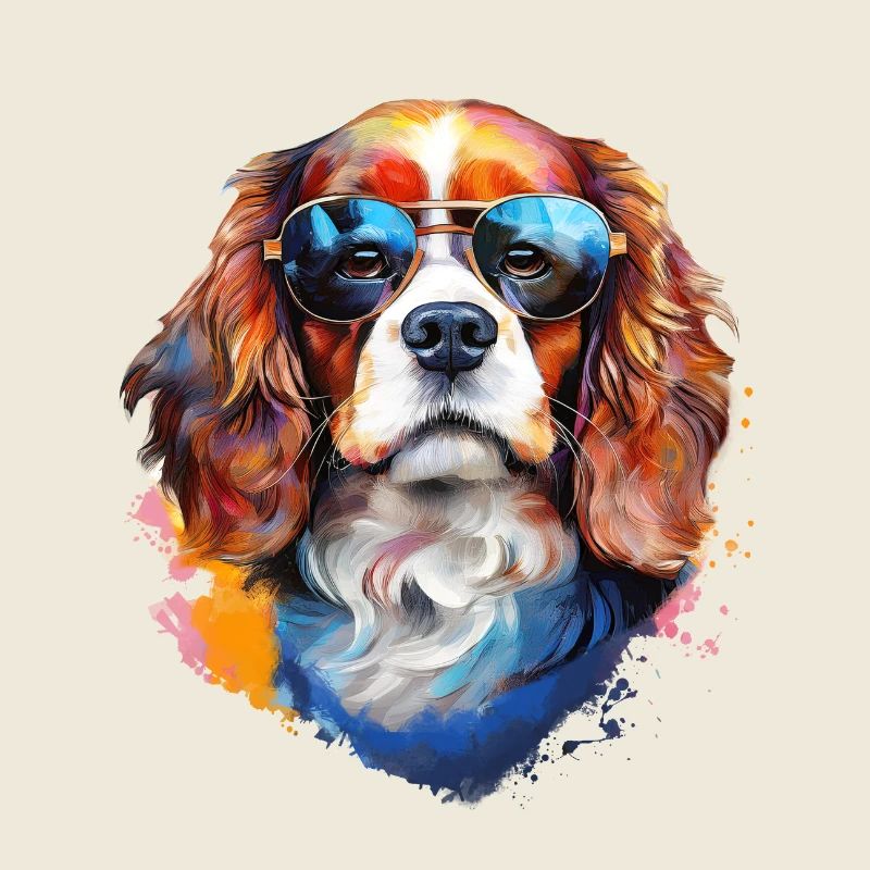 Cavalier Kings Charles Spaniel with Sunglasses