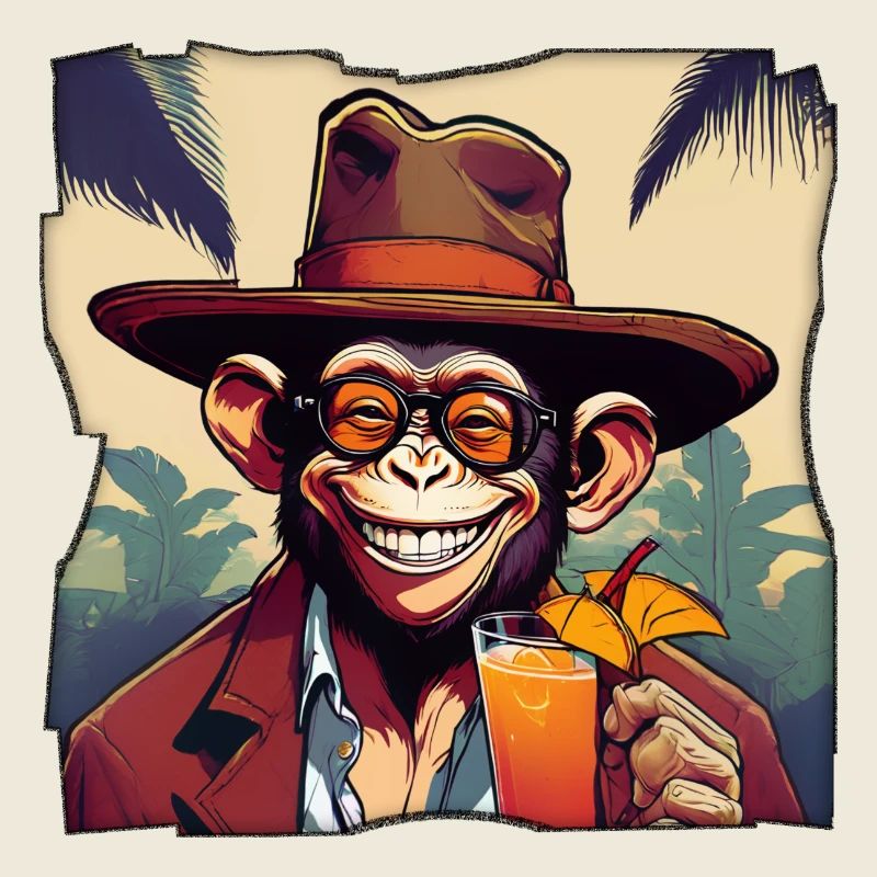 Singe avec cocktail !