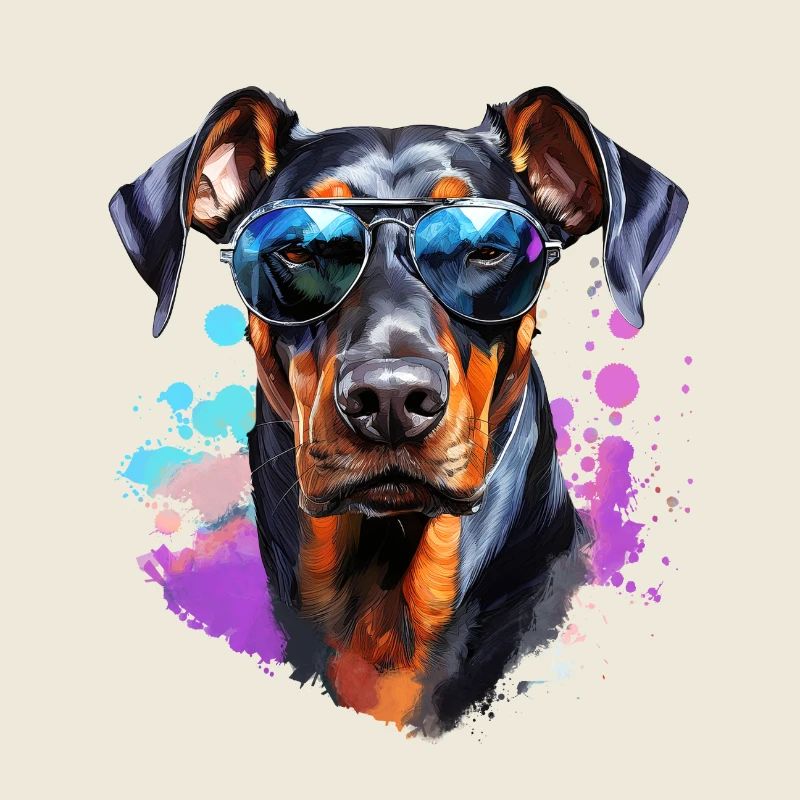 Doberman avec des lunettes de soleil