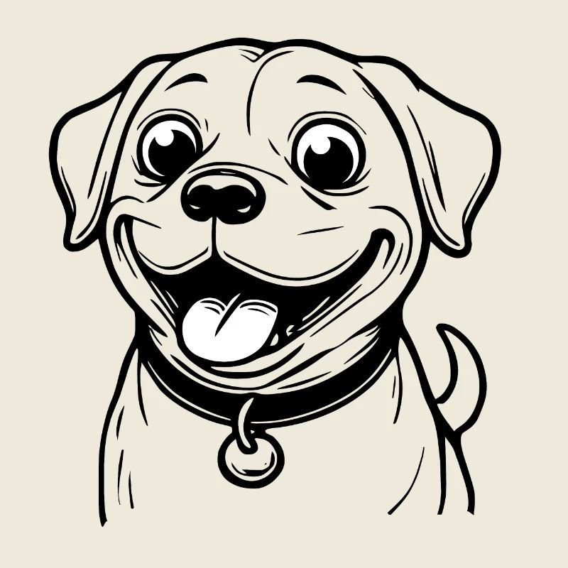 Image de la tête d’un chien joyeux