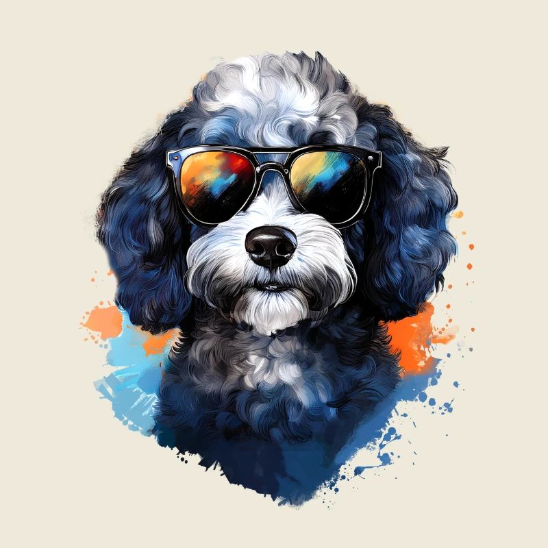 Pudel mit Sonnenbrille