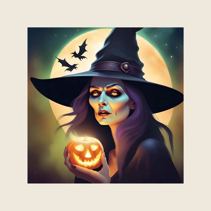 halloween, sorcière, citrouille