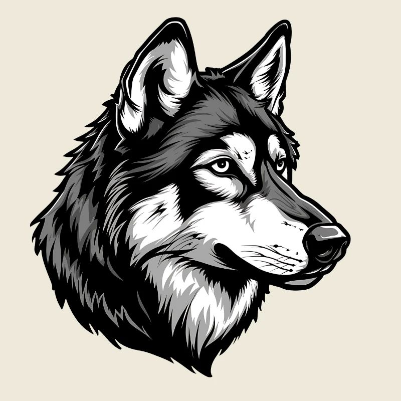 Porträtillustration eines atemberaubenden Wolfes