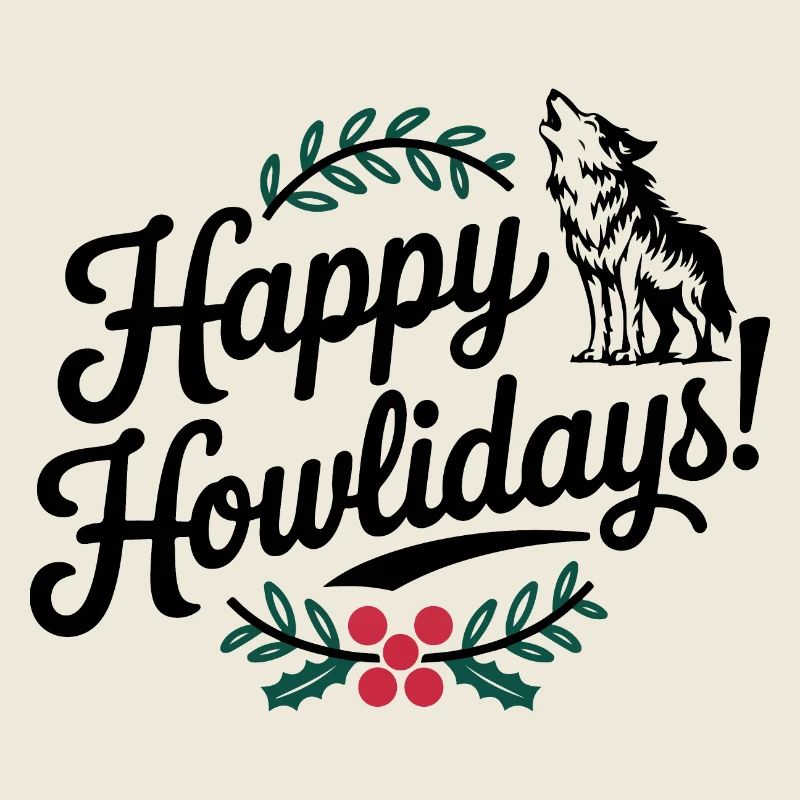 Frohe Howlidays Festlicher Wolf