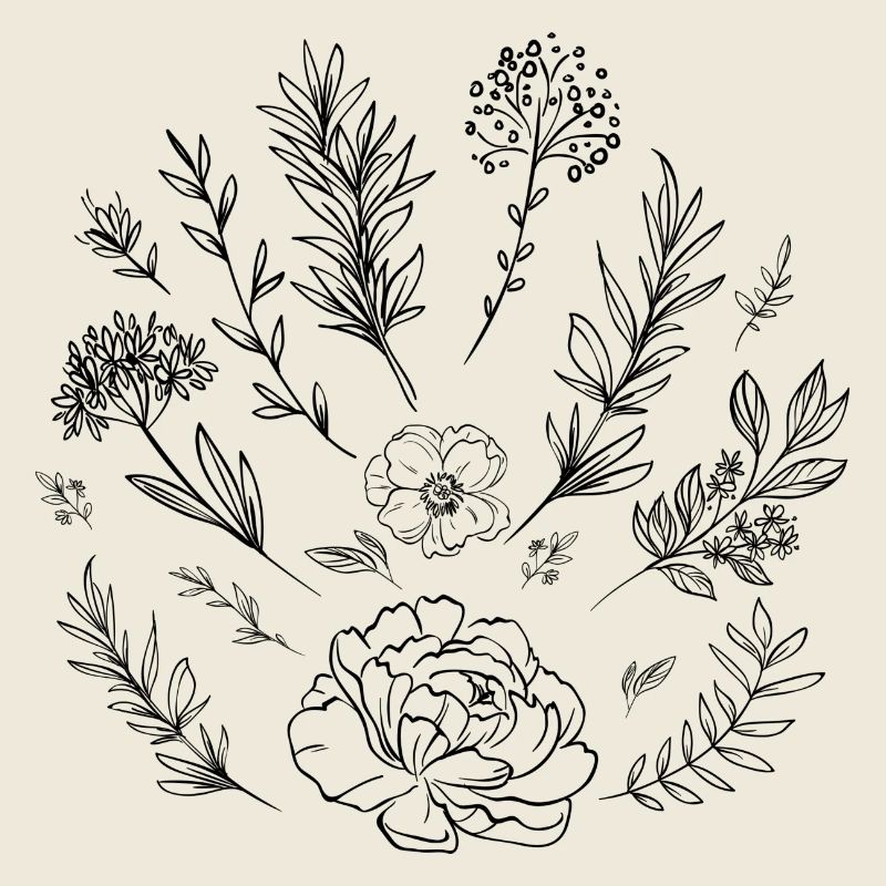 Blumen Skizze