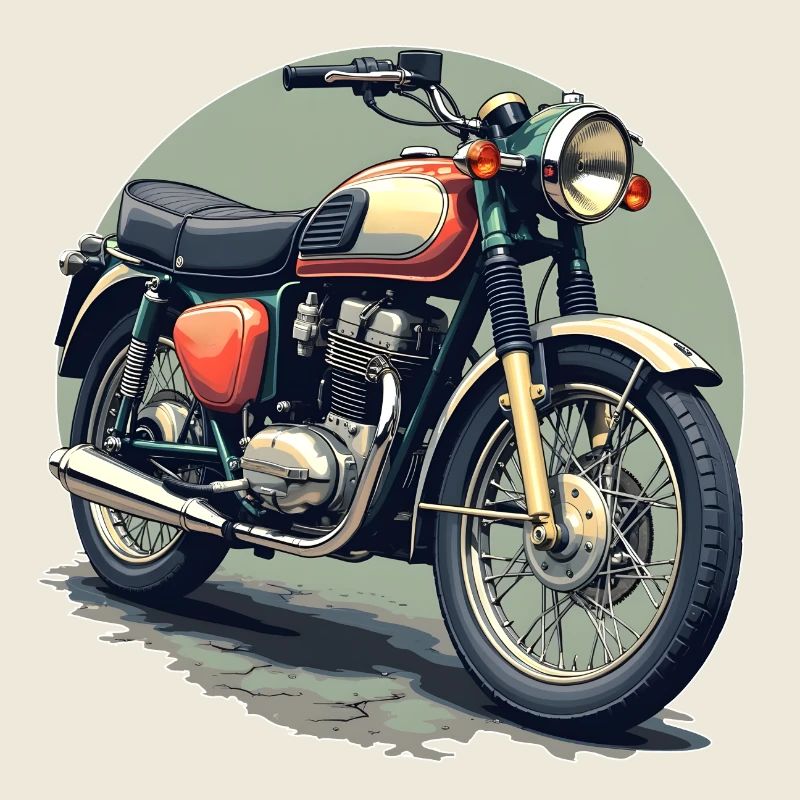 Illustration de moto vintage
