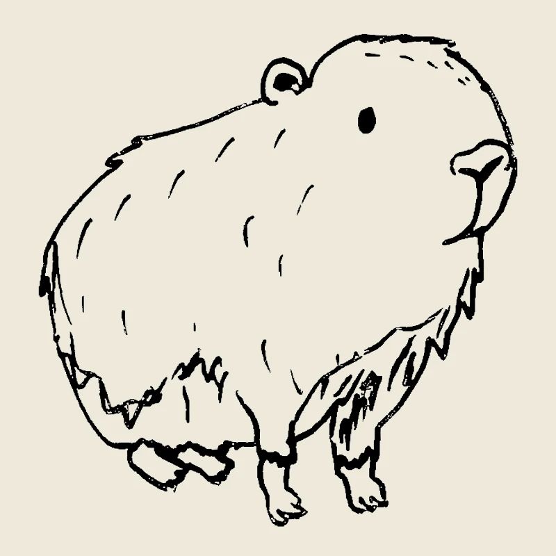 Abstrait Kapybara Noir