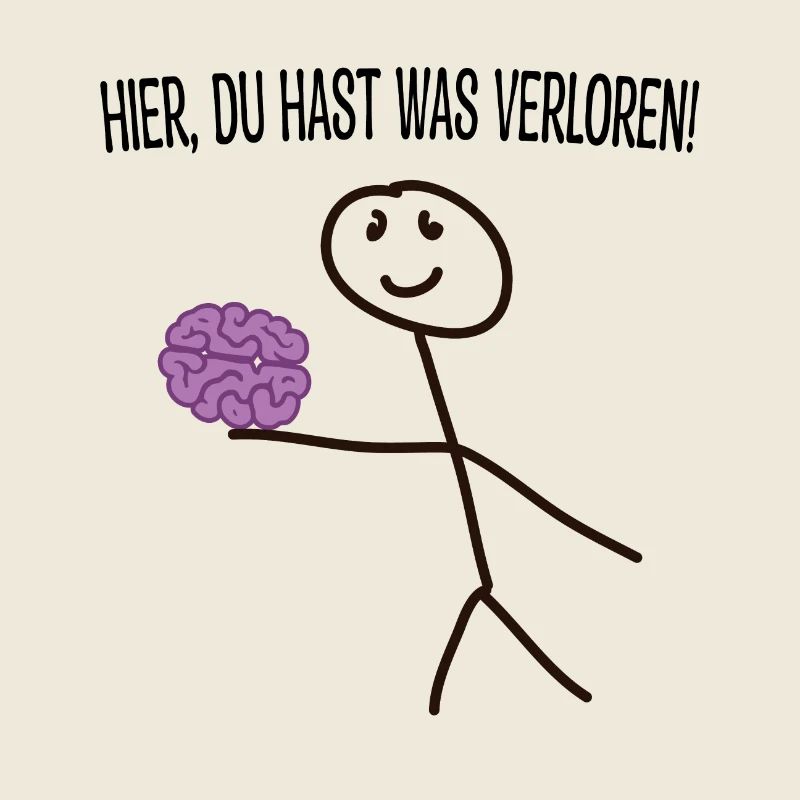 Strichmännchen mit Humor "Hier, du hast was verlor